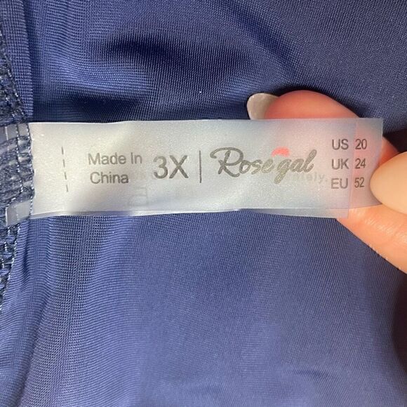 Rosegal Womens Plus Size 3X Navy Blue Swim Shorts Bottoms Stretchy Swimwear - Picture 8 of 9